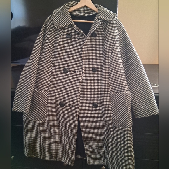 Vintagec Black & White Houndstooth Coat - Picture 1 of 5